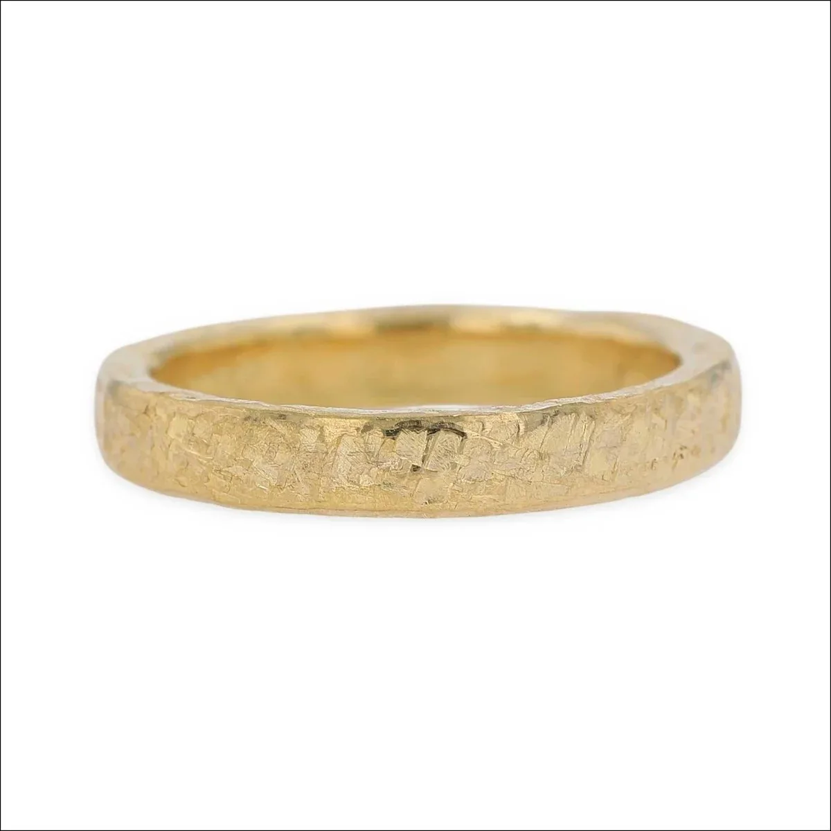 Primitive Hammer Texture 3.5mm Wedding Band 22KY
