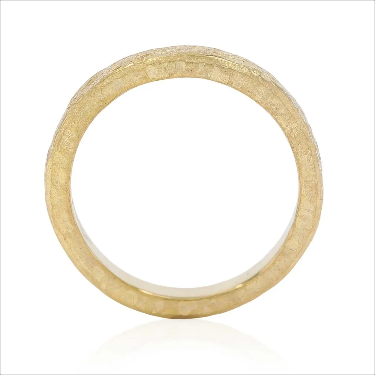 Primitive Hammer Texture 3.5mm Wedding Band 22KY - Image 2