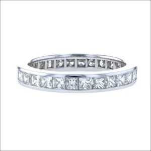 Princess Cut Diamond Channel Set Eternity Band Platinum 2.06cttw