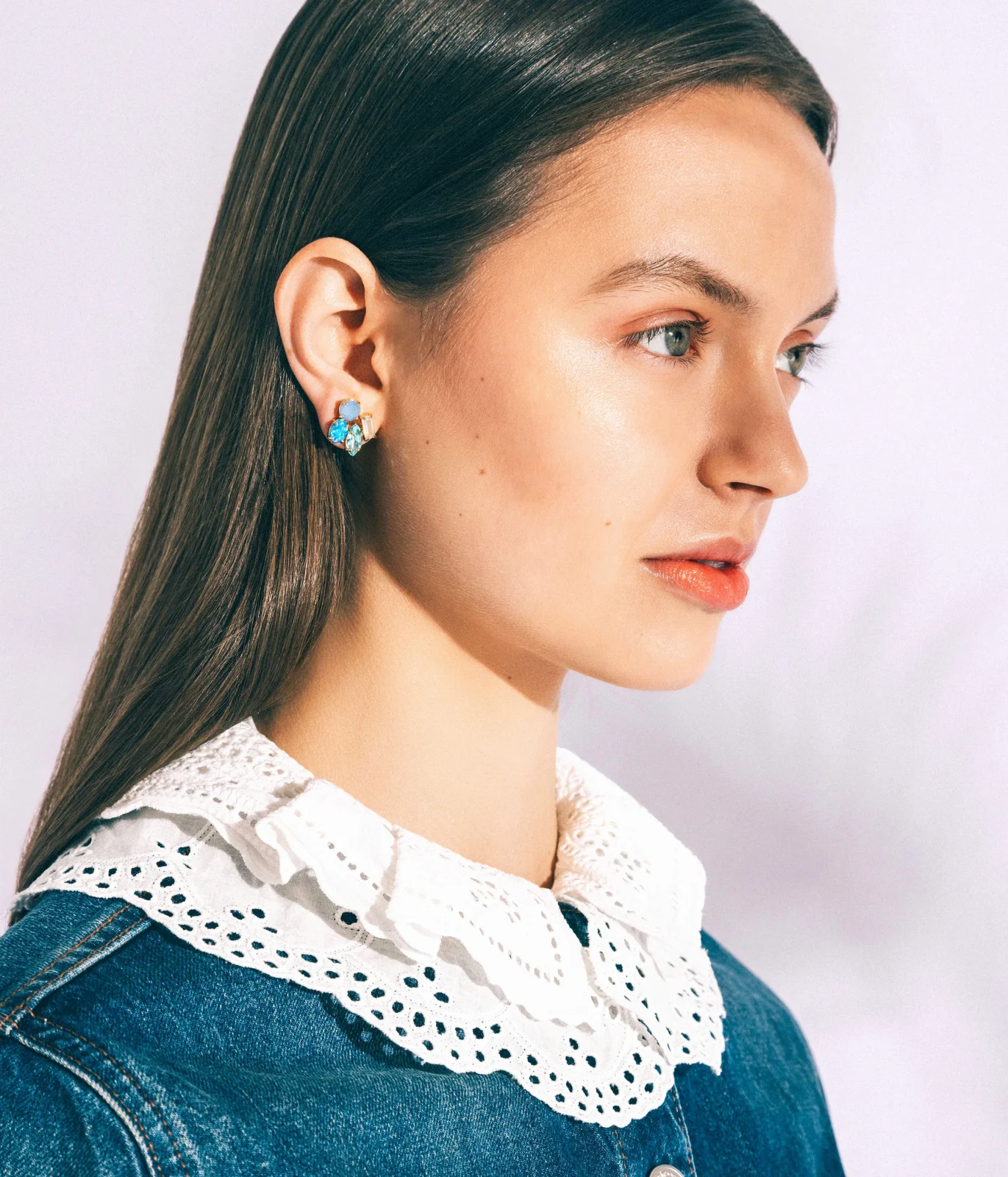 Ridley Stud Earrings in Blue - Image 2