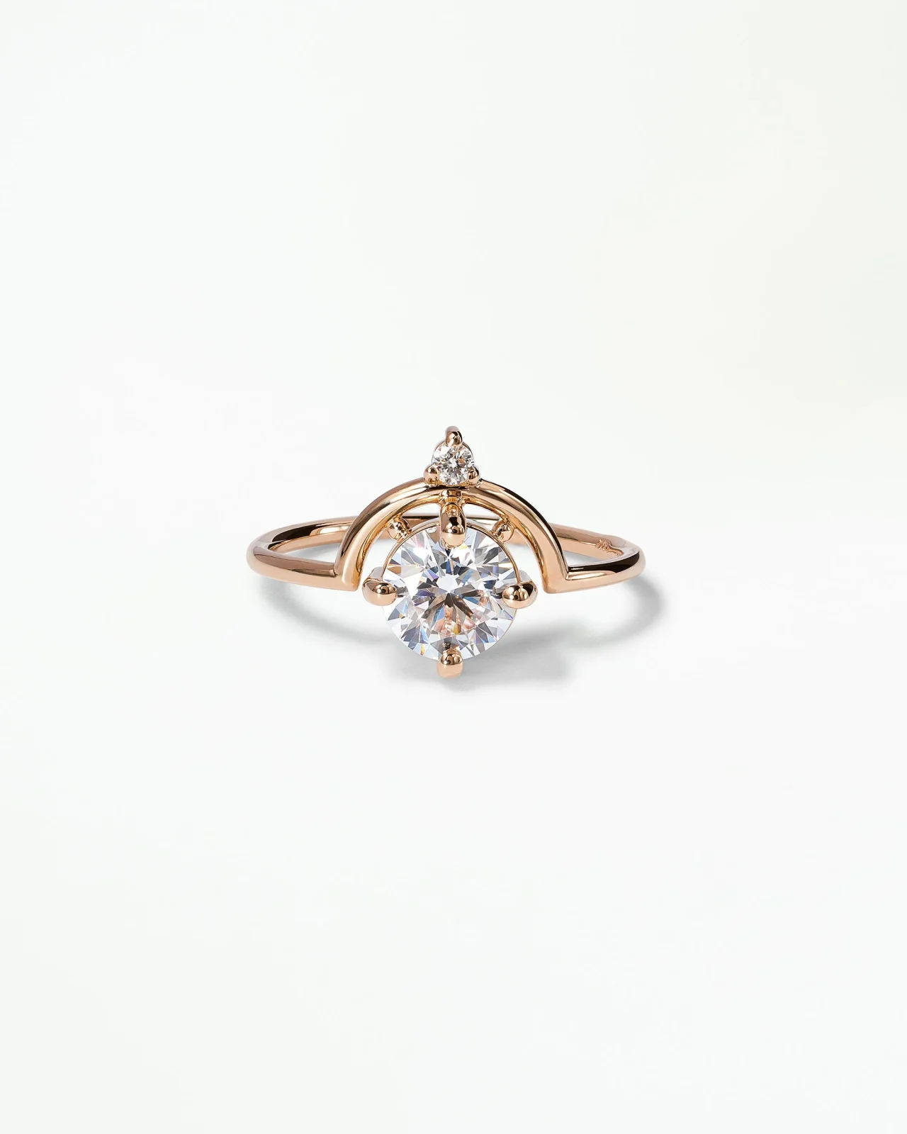 Round Brilliant Cut Diamond Nestled Ring