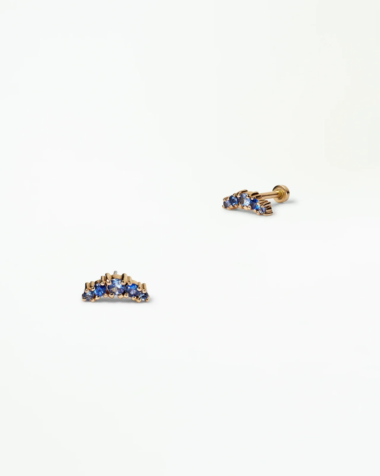 Sapphire Crescent Flat Back Earring