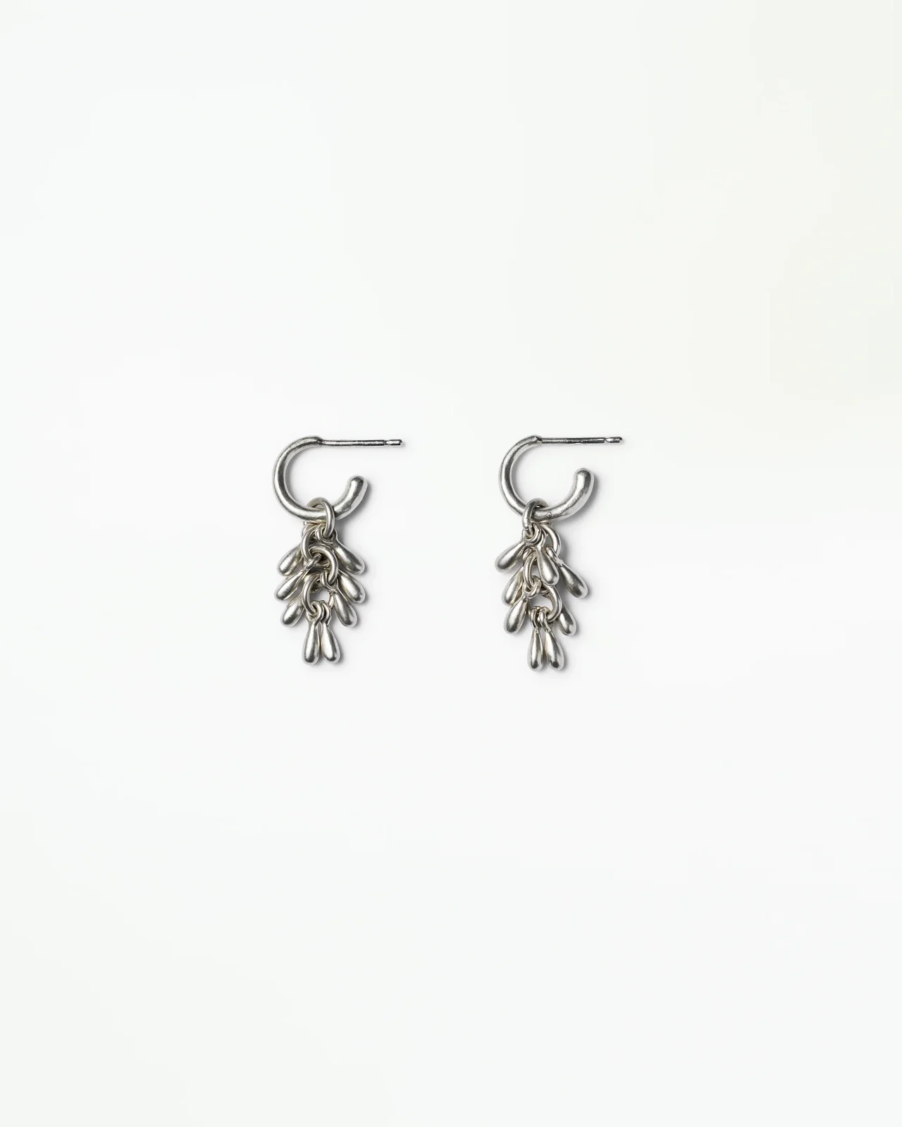 Silver Fringe Hoop Earring