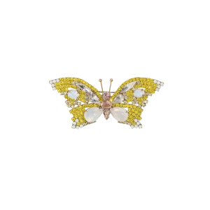 Small Butterfly in Citrine / White Opal / Vintage Rose