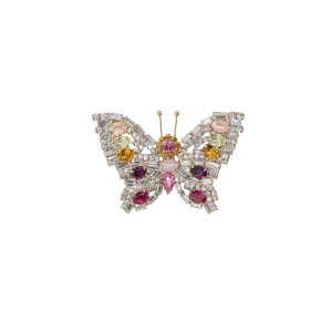 Small Butterfly in Crystal / Topaz / Rose