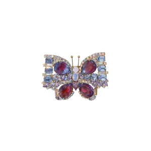 Small Butterfly in Light Sapphire / Crystal AB / Rose Opal