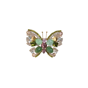 Small Butterfly in Taiwan Jade / Crystal / Light Amethyst