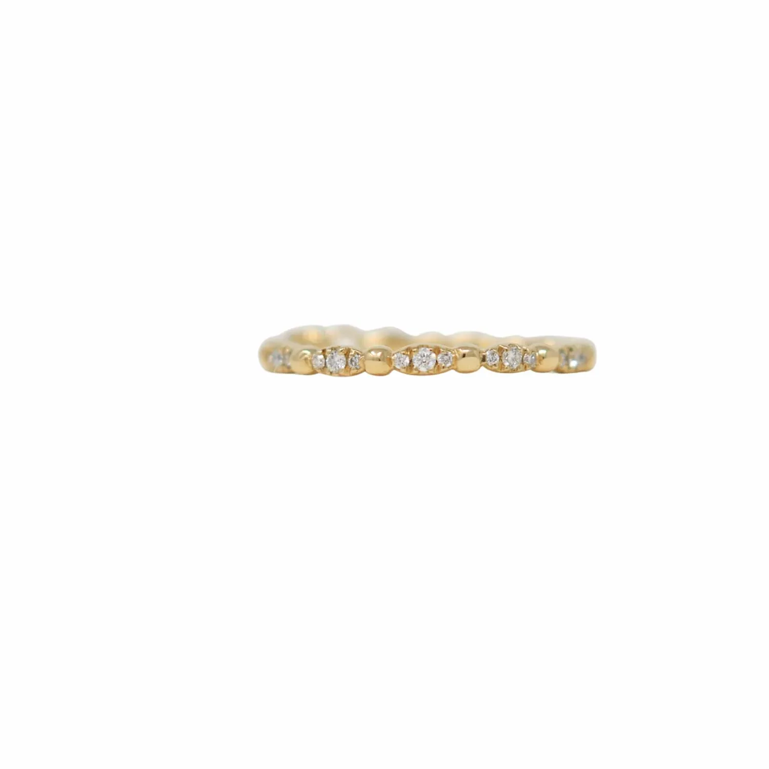 Whisper Ring in 14k Yellow Gold with Diamond Clusters - Image 2