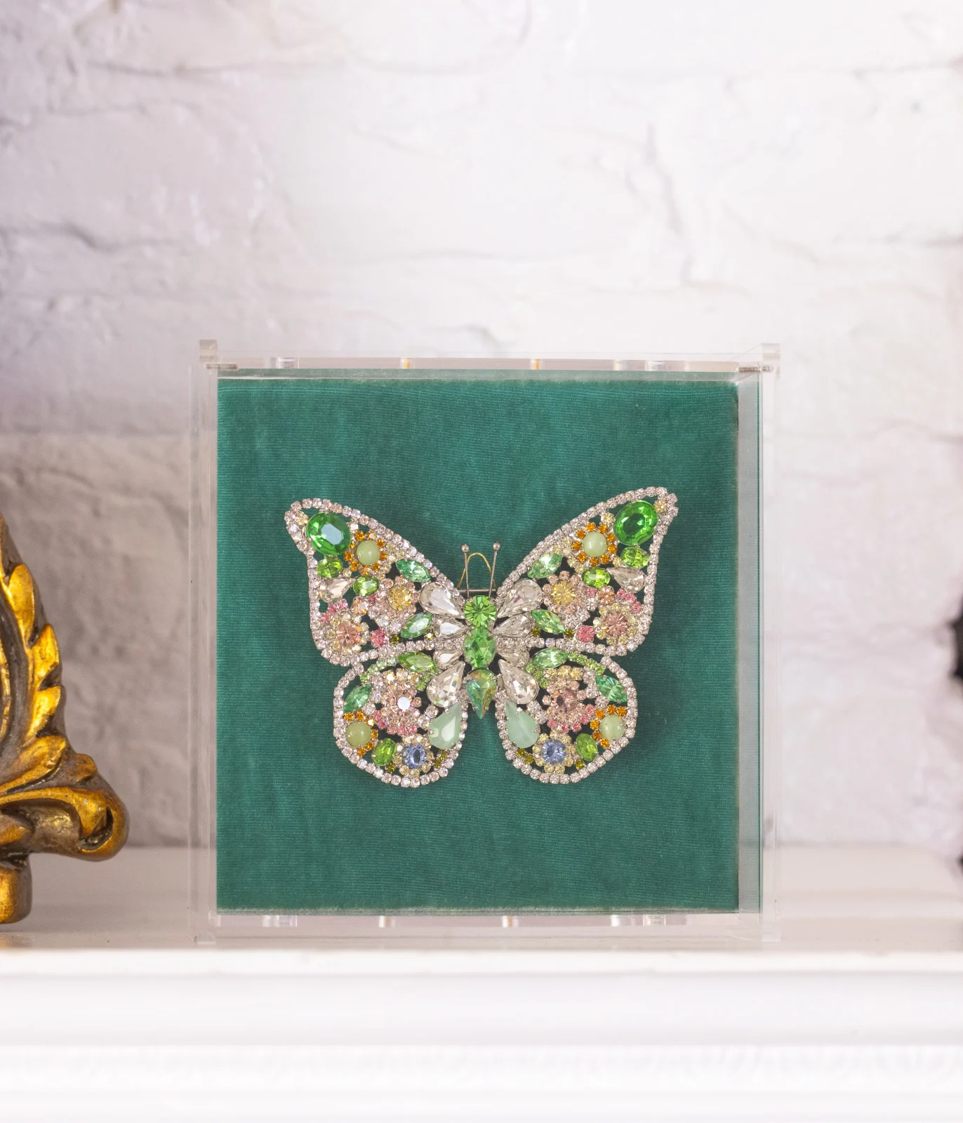 X-Large Butterfly in Crystal / Peridot / Light Rose - Image 2