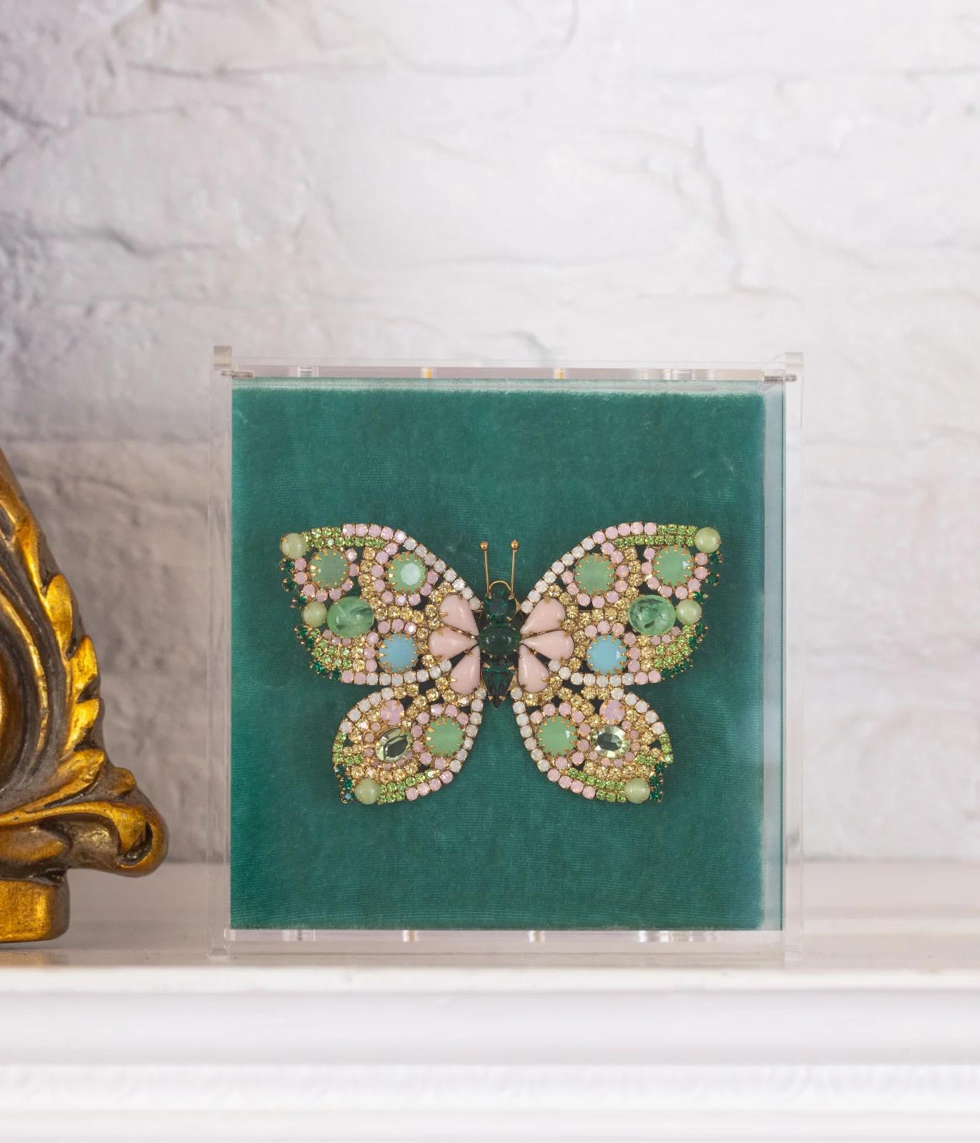 X-Large Butterfly in Emerald / Chrysolite Opal / Rose Opal - Image 2