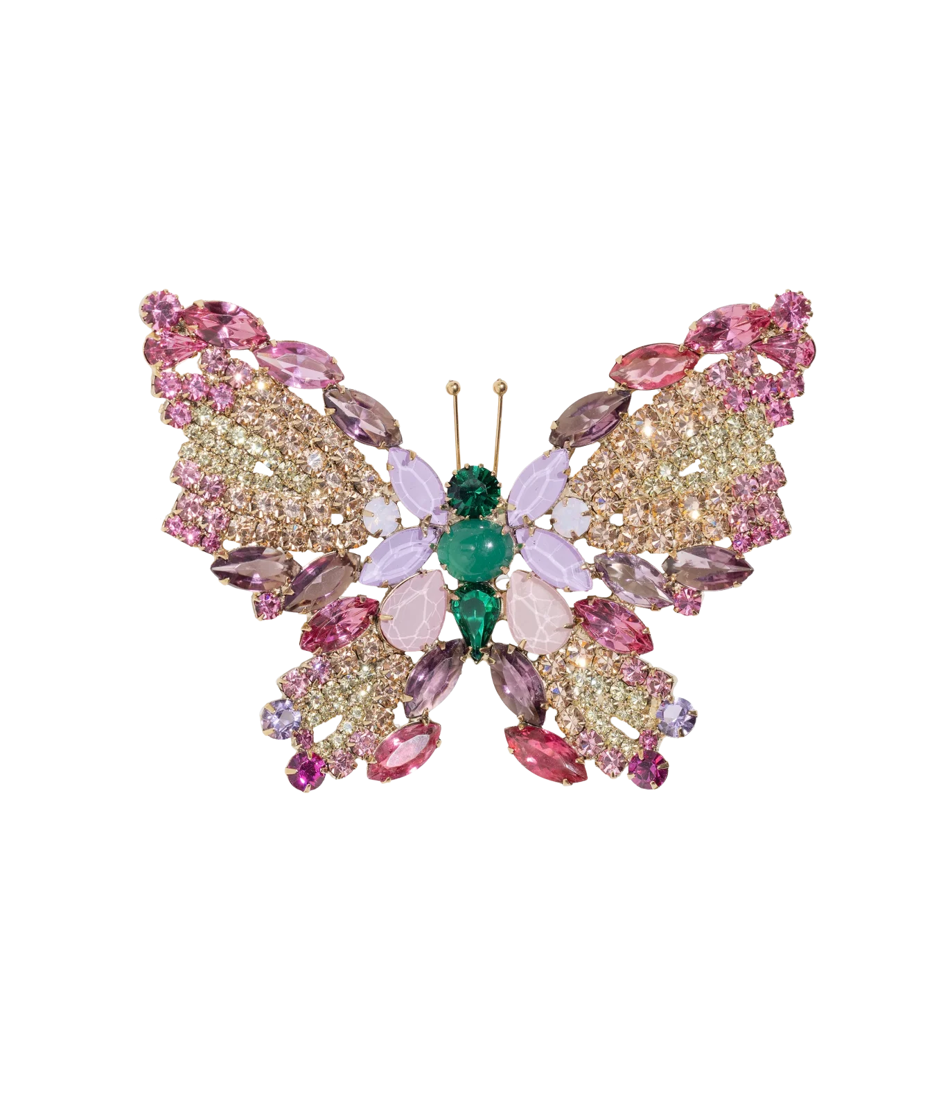 X-Large Butterfly in Emerald / Light Peach / Jonquil