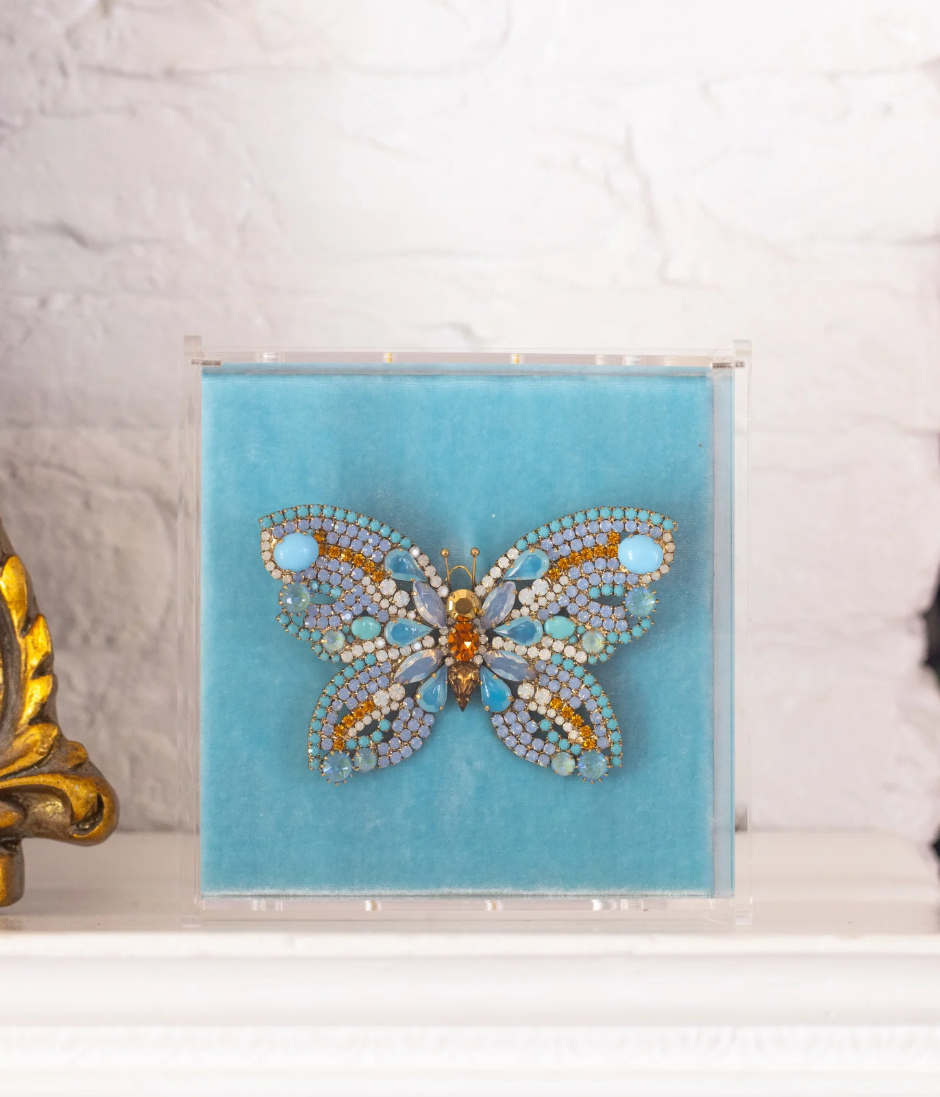 X-Large Butterfly in White Opal / Turquoise / Topaz - Image 2